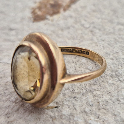 Vintage Citrine Ring | UK Size K | US Size 5.25 | 9 Carat Gold