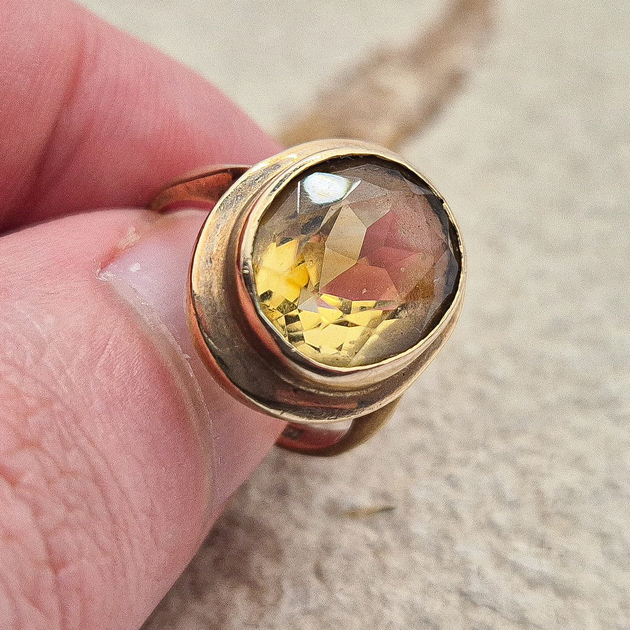 Vintage Citrine Ring | UK Size K | US Size 5.25 | 9 Carat Gold