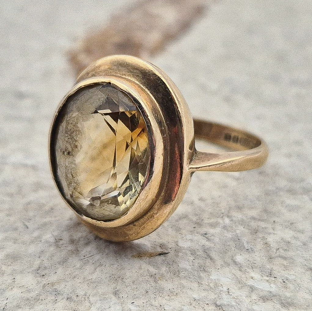 Vintage Citrine Ring | UK Size K | US Size 5.25 | 9 Carat Gold