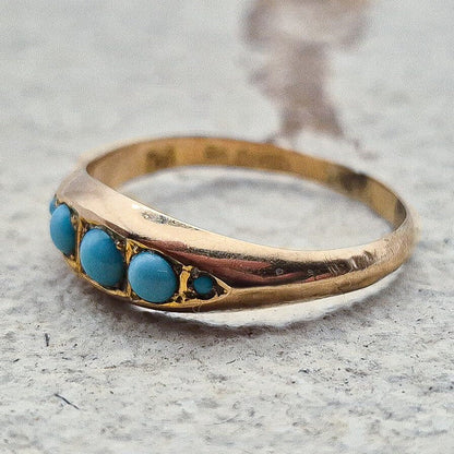 9ct Gold Turquoise Ring | UK Size Q | US Size 8