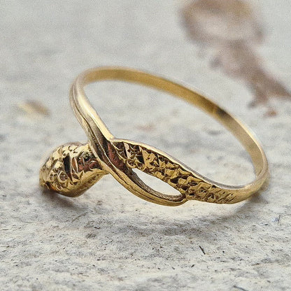 9ct Gold Snake Ring | UK N 1/2 | US 7