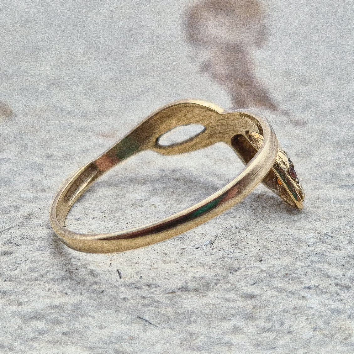 9ct Gold Snake Ring | UK N 1/2 | US 7