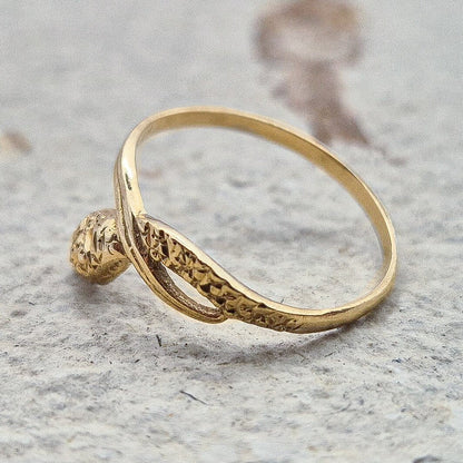 9ct Gold Snake Ring | UK N 1/2 | US 7