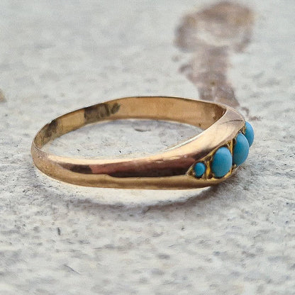 9ct Gold Turquoise Ring | UK Size Q | US Size 8