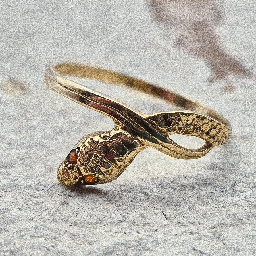 9ct Gold Snake Ring | UK N 1/2 | US 7