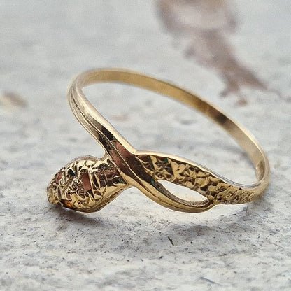 9ct Gold Snake Ring | UK N 1/2 | US 7